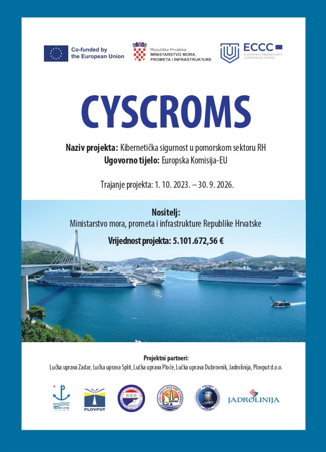Projekt CYSCROMS – Jačanje kibernetičke sigurnosti hrvatskog pomorskog sektora